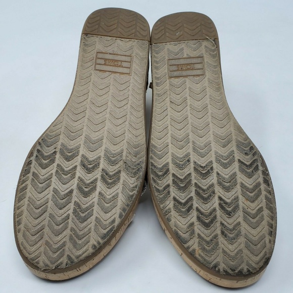 TOMS Harper Canvas Open Toe Platform Wedge - Picture 8 of 8